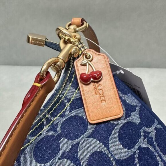 New Coach Teri Shoulder Bag In Signature Denim - Picture 2 of 7